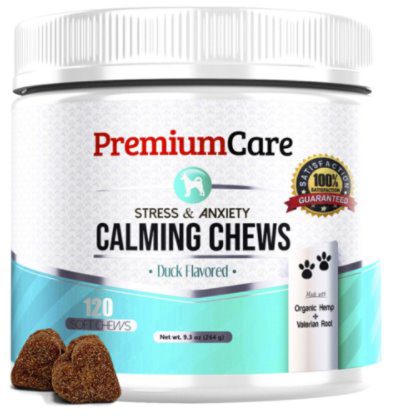 [PremiumCare] 강아지 불안,분리,짖음,스트레스,천둥번개 도움 간식Made In USA - 120 Chews