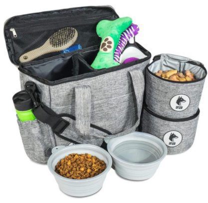 Top Dog Travel Bag - Airline Approved Travel Set for Dogs Stores All Your Dog Accessori