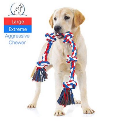 NEOROD Dog Rope Toys for Aggressive Chewers Tough Cotton Rope Interactive Chew Toys for Medium Large