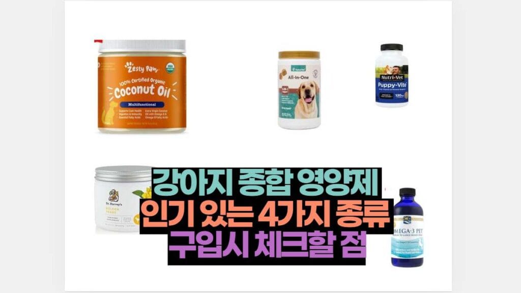 강아지 종합 영양제  인기 있는 4가지 종류  구입시 체크할 점