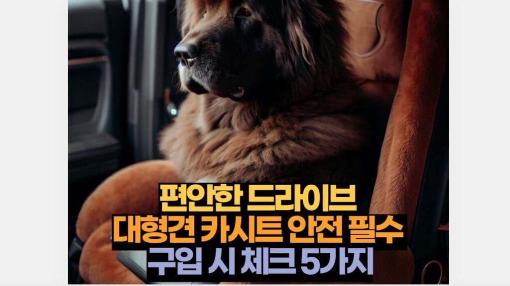 편안한 드라이브  대형견 카시트 안전 필수  구입 시 체크 5가지